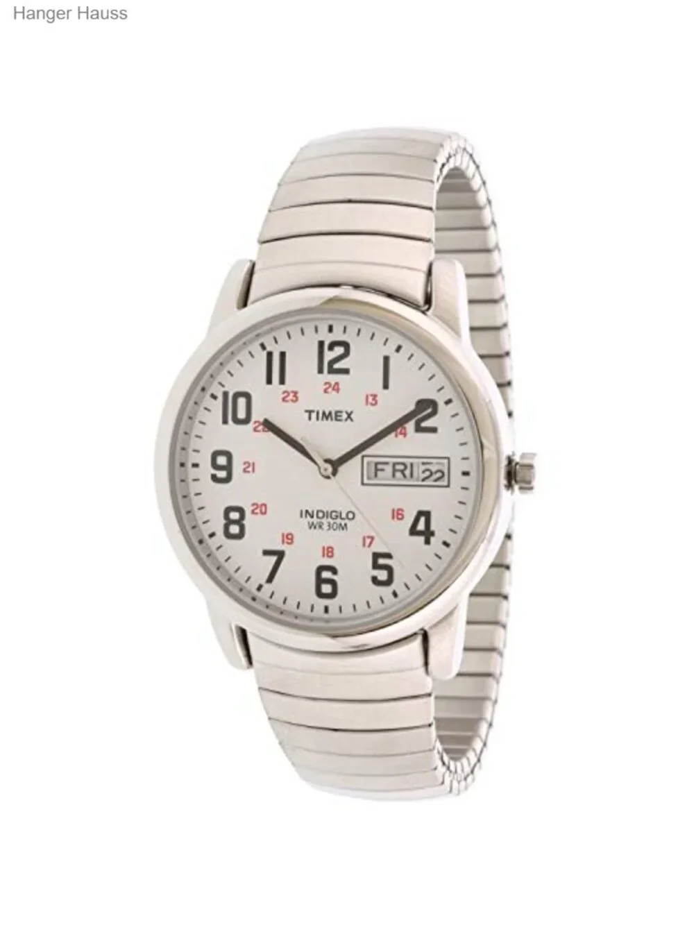 Men's Easy Reader Quartz Watch with Stainless Steel Expansion Band